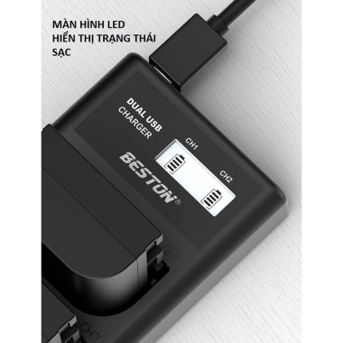 Bộ Pin LP-E6 2.000mAh + Sạc Beston cho Canon EOS 60D 70D 80D 90D 5D Mark IV - Giá 254k
