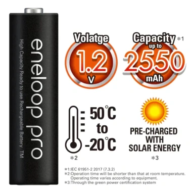 Bộ Pin sạc lại Eneloop Pro 1.2V AA 2.550mAh & AAA 950mAh Panasonic NiMH 2
