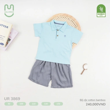 Bộ Polo Cộc Tay Bé Trai Uala Rogo 11-25kg - Họa Tiết Xinh Xắn, Giá 155.000đ