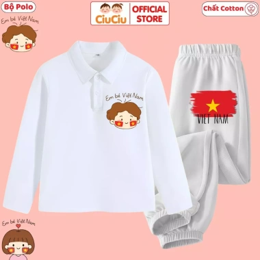 Bộ Polo Dài Tay Hình Em Bé cho Bé Trai - CIUCIU KID Thun Cotton Mềm Mại 207.000đ 2