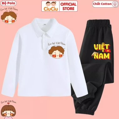 Bộ Polo Dài Tay Hình Em Bé cho Bé Trai - CIUCIU KID Thun Cotton Mềm Mại 207.000đ 3