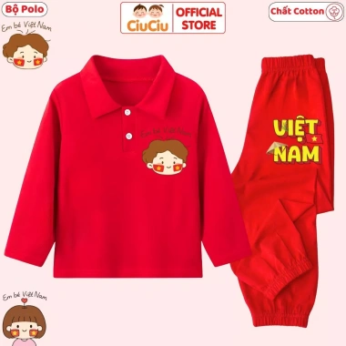 Bộ Polo Dài Tay Hình Em Bé cho Bé Trai - CIUCIU KID Thun Cotton Mềm Mại 207.000đ 10