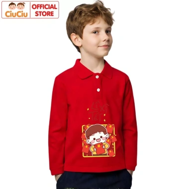 Bộ Polo Dài Tay Lì Xì Tết 2.026 cho Bé Trai và Bé Gái - Set Thun Thu Đông CIUCIU KID, Giá 207.000₫ 9