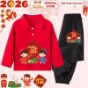 Bộ Polo Dài Tay Tết Dân Gian 2.026 CIUCIU KID Thun Cotton Thu Đông cho Bé Trai & Gái - Giá 207k