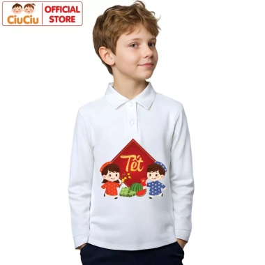 Bộ Polo Dài Tay Tết Dân Gian 2.026 CIUCIU KID Thun Cotton Thu Đông cho Bé Trai & Gái - Giá 207k