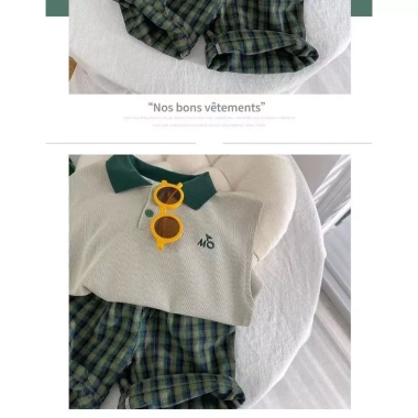 Bộ Polo không tay mùa hè cho bé trai - Áo vest & quần short Hàn Quốc, 2 bộ thời trang 173.808₫