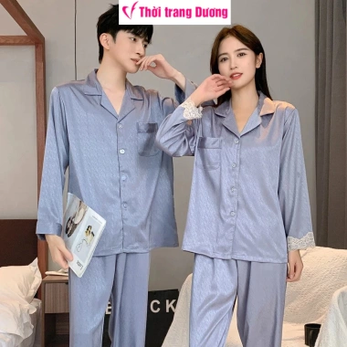 Bộ pyjama đôi nam nữ dài tay vải lụa satin mềm mại, thoáng mát NG4.900 Giá 392.000₫ 3