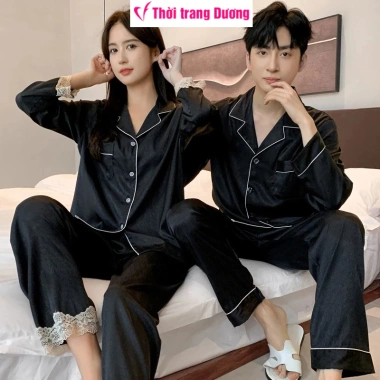 Bộ pyjama đôi nam nữ dài tay vải lụa satin mềm mại, thoáng mát NG4.900 Giá 392.000₫ 7