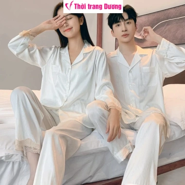 Bộ pyjama đôi nam nữ dài tay vải lụa satin mềm mại, thoáng mát NG4.900 Giá 392.000₫ 8
