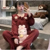 Bộ Pyjama Đũi Bông Mềm Mịn Cổ Bẹo Đính Hoa Xinh Xắn - Bộ Hoa Dài 104.100