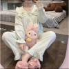 Bộ Pyjama Đũi Bông Mềm Mịn Cổ Bẹo Đính Hoa Xinh Xắn - Bộ Hoa Dài 104.100 4