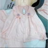 Bộ Pyjama Đũi Bông Mềm Mịn Cổ Bẹo Đính Hoa Xinh Xắn - Bộ Hoa Dài 104.100 7