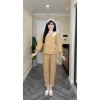 Bộ pyjama nữ Clover lụa tay dài, quần dài nhún bèo nơ chấm bi xinh, mặc nhà 4