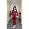 Bộ pyjama nữ Clover lụa tay dài, quần dài nhún bèo nơ chấm bi xinh, mặc nhà 6