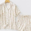 Bộ Pyjama Tay Cộc Floral Beige After Bath - Giá chỉ 528.000đ, giảm giá 20 7