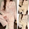 Bộ pyjama tay dài sọc xinh cho cô gái ngọt ngào, phong cách Hàn Quốc, chỉ 145k