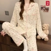 Bộ pyjama tay dài sọc xinh cho cô gái ngọt ngào, phong cách Hàn Quốc, chỉ 145k 2