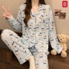 Bộ pyjama tay dài sọc xinh cho cô gái ngọt ngào, phong cách Hàn Quốc, chỉ 145k 7