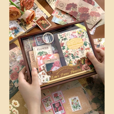 Bộ quà tặng cổ điển - Sổ tay bullet journal vintage, hộp quà letter sot137 - 145k 6