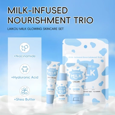 Bộ Quà Tặng LAIKOU Chăm Sóc Da – Dưỡng Ẩm Serum Mắt Kem + Sữa Rửa Mặt – Kẹp Vịt Dễ Thương – Giá 262.900₫ 3