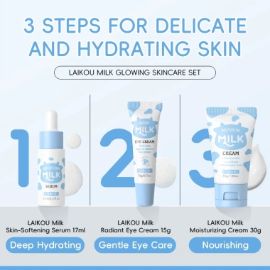 Bộ Quà Tặng LAIKOU Chăm Sóc Da – Dưỡng Ẩm Serum Mắt Kem + Sữa Rửa Mặt – Kẹp Vịt Dễ Thương – Giá 262.900₫ 6