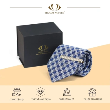 Bộ Quà Tặng Phụ Kiện Cà Vạt Lụa và Kẹp Cà Vạt Thomas Nguyen - Giảm giá 325k 4