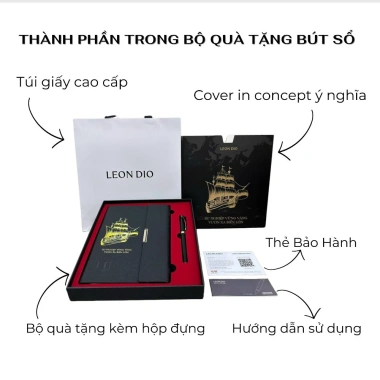 Bộ Quà Tặng Sổ Bìa Còng Trơn - Bút Ký Leon Dio Matte Hill Giá Ưu Đãi 795k