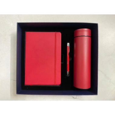 Bộ quà tặng: sổ da, bút, bình giữ nhiệt in logo, hộp đựng sang trọng, túi giấy, chỉ 280.000 VND