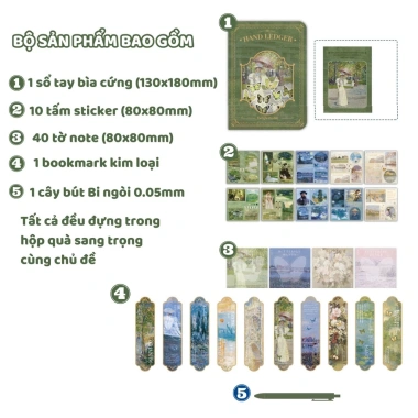 Bộ Quà Tặng Sổ Tay Butterfly Manor Cổ Điển Vintage Sang Trọng - Giảm Giá 245k