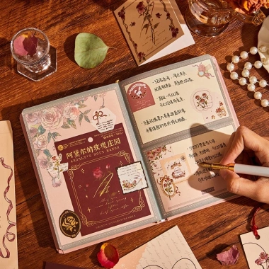 Bộ quà tặng sổ tay vintage thỏ và hoa hồng Ardeles Rose Manor giảm giá 210k