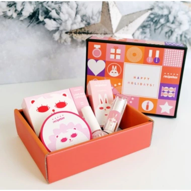 Bộ quà tặng trang điểm lễ trẻ em RECIPEBOX – Son môi, Đệm chống nắng, Sơn móng tay không độc hại – Giá ưu đãi 888.434 VND