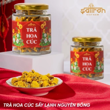 Bộ quà Tết Saffron Bahraman 2gr kèm trà hoa, đông trùng, mứt saffron, mật ong saffron – Giá chỉ 545.000 VND