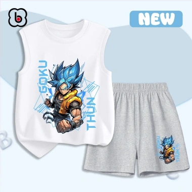 Bộ quần áo ba lỗ BabyloveGO Dragon Ball bé trai 1-10 tuổi, mùa hè thoáng mát, thấm mồ hôi - 179.000 VND 2