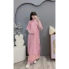 Bộ quần áo bầu tết du xuân dáng suông dài voan lông mềm mại chảnh freesize X651 9