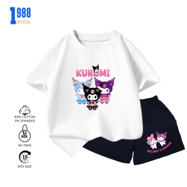 Bộ quần áo bé gái Kuromi - áo thun cotton thấm mồ hôi, set mặc nhà đa màu, giảm còn 169k 3 Bộ quần áo bé gái Kuromi - áo thun cotton thấm mồ hôi, set mặc nhà đa màu, giảm còn 169k 3
