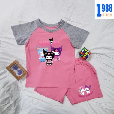 Bộ quần áo bé gái Kuromi - áo thun cotton thấm mồ hôi, set mặc nhà đa màu, giảm còn 169k