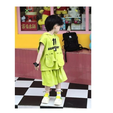 Bộ quần áo bé trai mùa hè 2 món, in hình bảng chữ cái, không tay, dây buộc, có mũ trùm đầu - Giá chỉ 230k 6 Bộ quần áo bé trai mùa hè 2 món, in hình bảng chữ cái, không tay, dây buộc, có mũ trùm đầu - Giá chỉ 230k 6