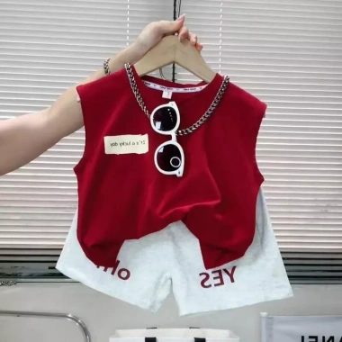 Bộ quần áo bé trai mùa hè không tay cotton nguyên chất, mỏng nhẹ, thời trang giảm 21%