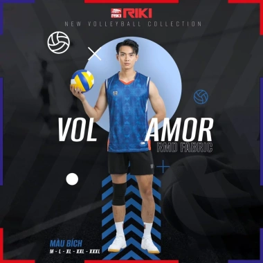 Bộ Quần Áo Bóng Chuyền Nam Nữ Riki Vol6 - Áo Riki Amor Thể Thao Thấm Hút, Co Giãn, Thoải Mái, Giá 180.000đ