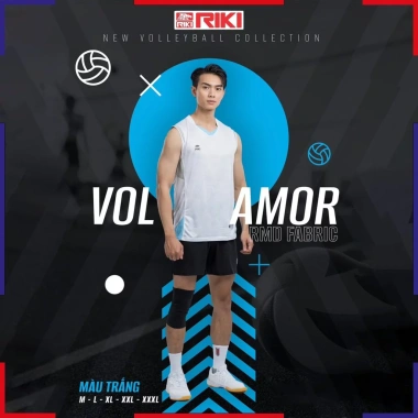 Bộ Quần Áo Bóng Chuyền Nam Nữ Riki Vol6 - Áo Riki Amor Thể Thao Thấm Hút, Co Giãn, Thoải Mái, Giá 180.000đ