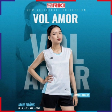 Bộ Quần Áo Bóng Chuyền Nam Nữ Riki Vol6 - Áo Riki Amor Thể Thao Thấm Hút, Co Giãn, Thoải Mái, Giá 180.000đ