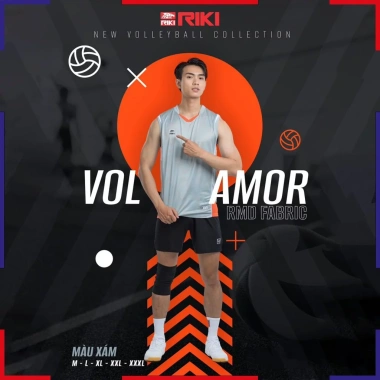 Bộ Quần Áo Bóng Chuyền Nam Nữ Riki Vol6 - Áo Riki Amor Thể Thao Thấm Hút, Co Giãn, Thoải Mái, Giá 180.000đ