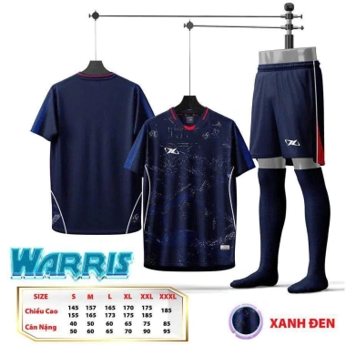 Bộ Quần Áo Bóng Đá HD Warris - Thông Thoáng, Thấm Hút Mồ Hôi, Giá 150.000 VND 2