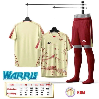 Bộ Quần Áo Bóng Đá HD Warris - Thông Thoáng, Thấm Hút Mồ Hôi, Giá 150.000 VND 5