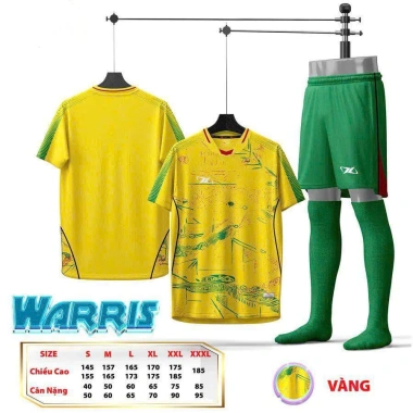 Bộ Quần Áo Bóng Đá HD Warris - Thông Thoáng, Thấm Hút Mồ Hôi, Giá 150.000 VND 7