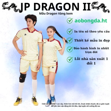 Bộ Quần Áo Bóng Đá Just Play Dragon II Vàng Kem - In Tên Số Yêu Cầu, Giá Ưu Đãi