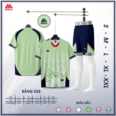 Bộ quần áo bóng đá Mikal Mored 03 Vải mè thoáng khí thấm mồ hôi giảm giá 159k