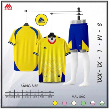 Bộ quần áo bóng đá Mikal Mored 03 Vải mè thoáng khí thấm mồ hôi giảm giá 159k