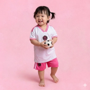 Bộ Quần Áo Bóng Đá Trẻ Em Ba Lá Hồng Thun Thái Mềm Mát Size 8‑65kg Giá 45.240₫