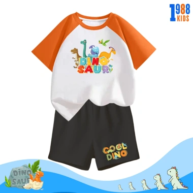 Bộ quần áo cộc tay bé trai thun khủng long vui nhộn, nhiều màu, size 15-40kg, 169k
